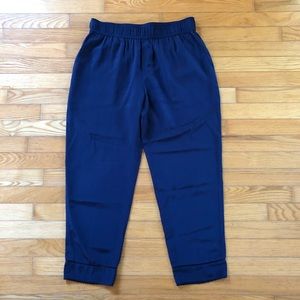 Club Monaco Silk Trousers in Navy